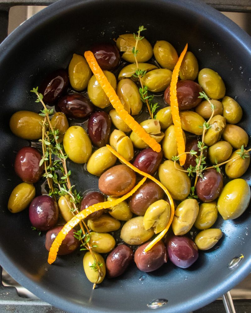 Warm Olive And Garlic Skillet