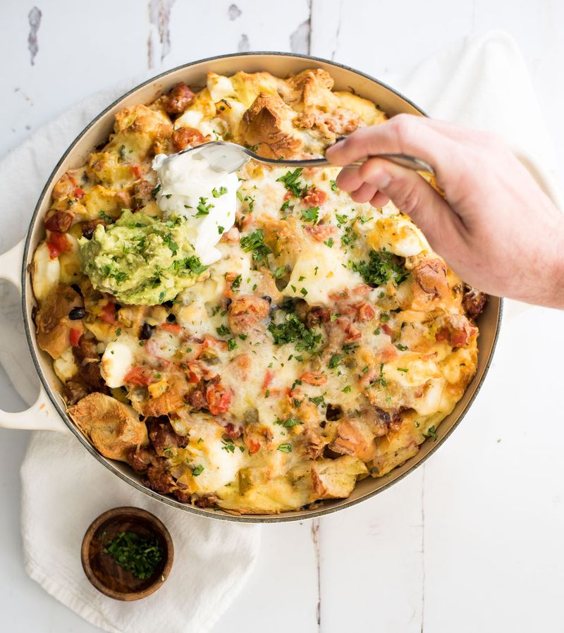 Roasted Red Pepper and Crab Strata