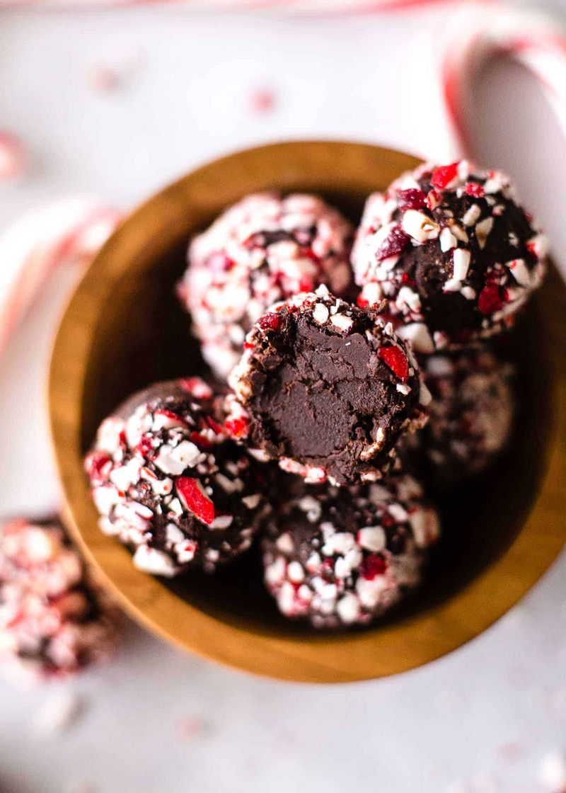 Dark Chocolate Peppermint Truffles