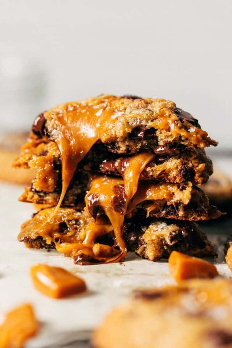 Salted Caramel Stuffed Cookies
