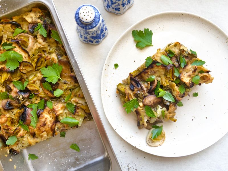 Mushroom Leek Pasta Kugel