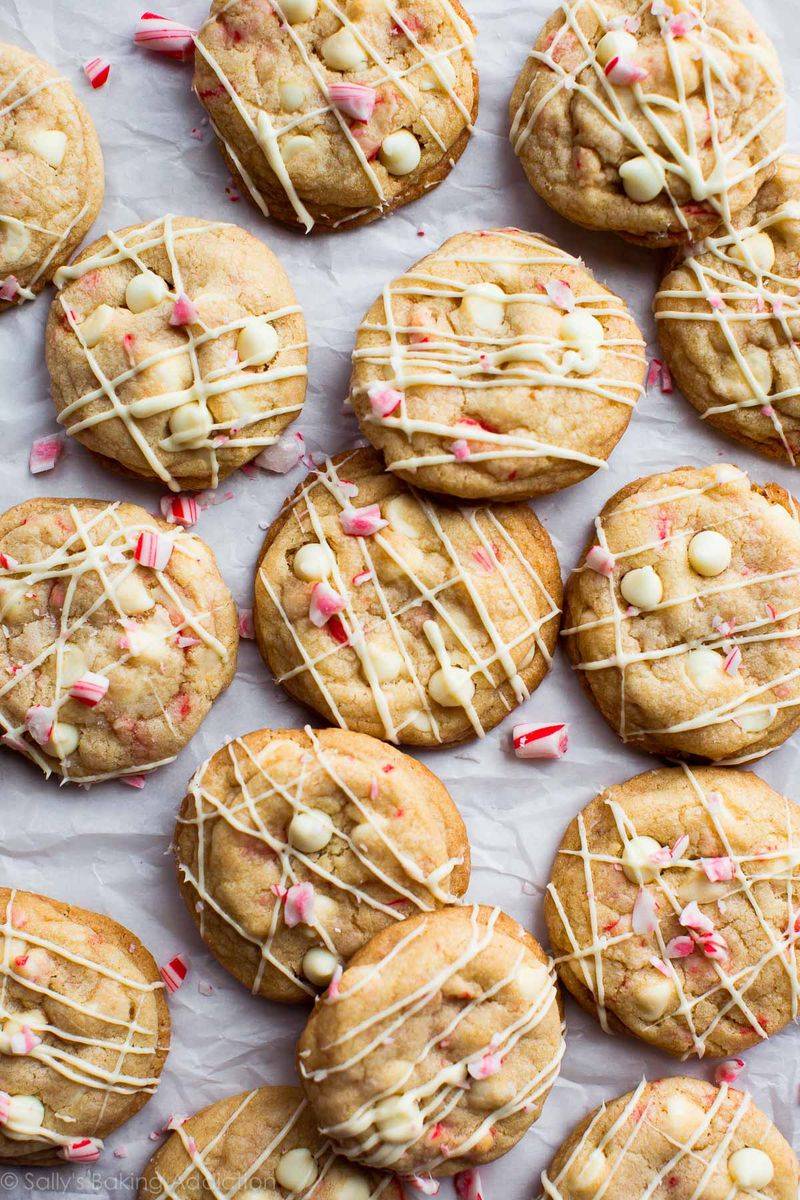 White chocolate peppermint cookies