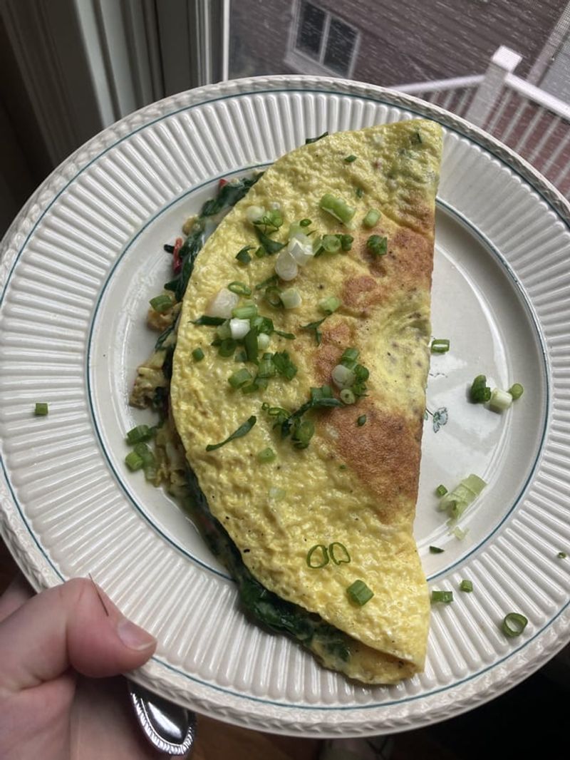 Spinach and Onion Omelet (Spinat-Zwiebelomelette)