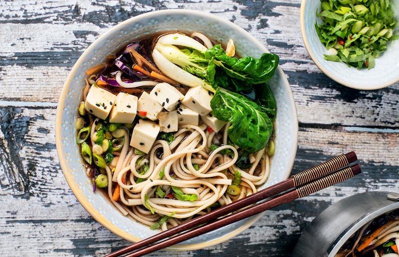 Miso Soup With Tofu And Noodles