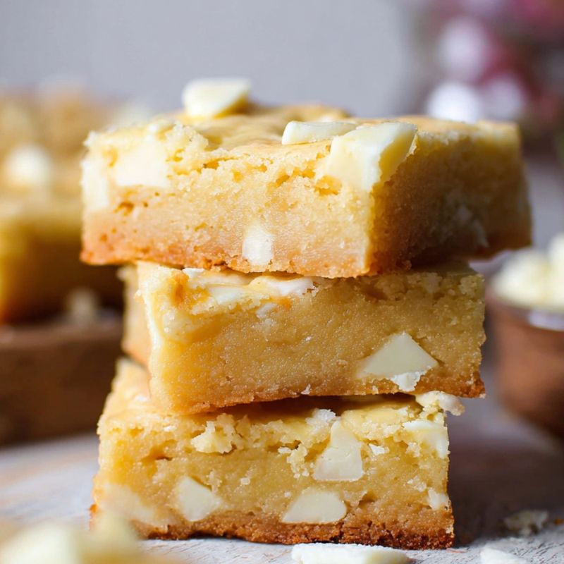 White chocolate brownie bars (white brownies)