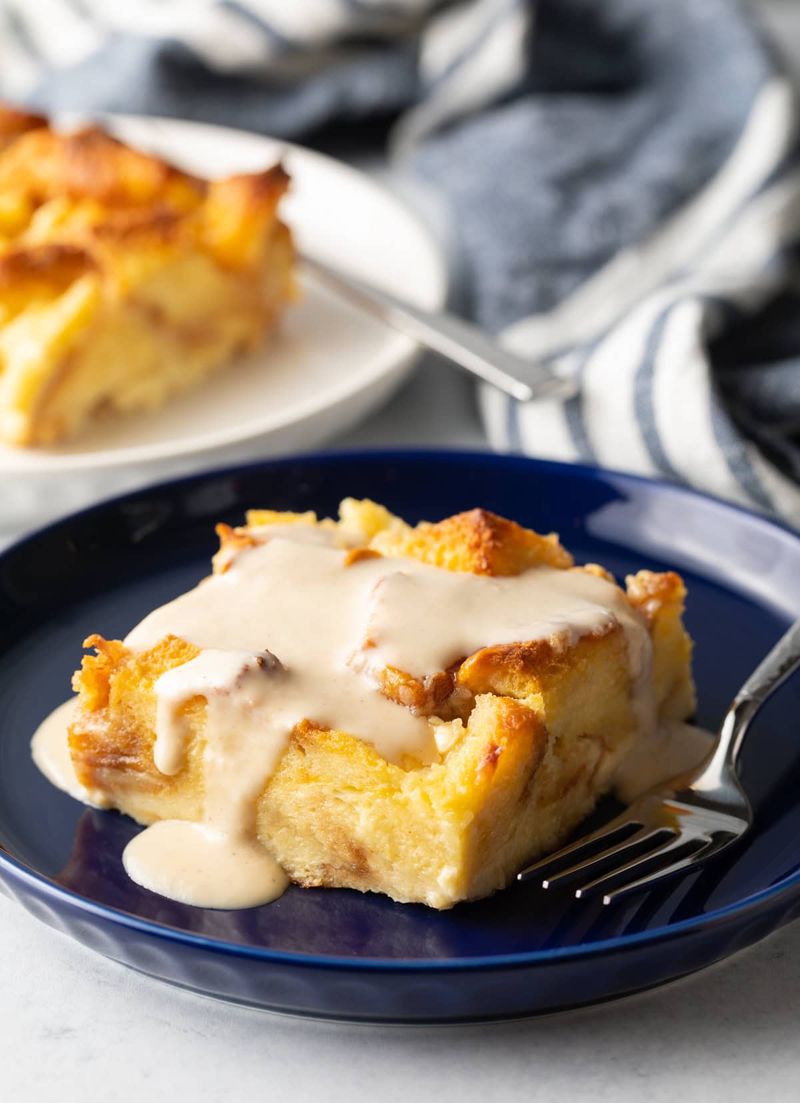White chocolate bread pudding
