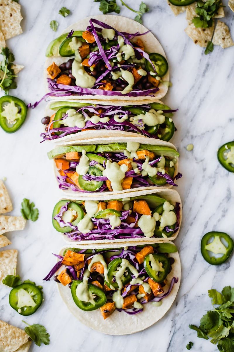 Roasted Sweet Potato and Black Bean Tacos