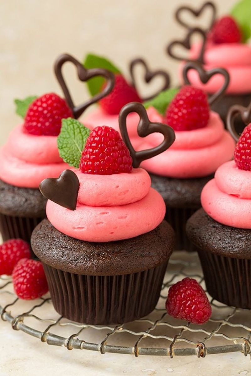 Dark Chocolate Raspberry Cupcakes