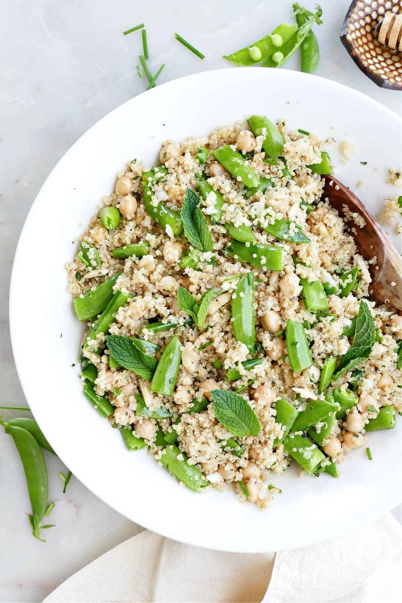 Green Spring Salad with Quinoa and Snap Peas