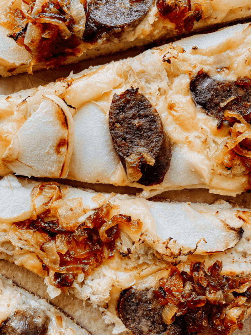 Sauerkraut Flatbread With Caramelized Onions