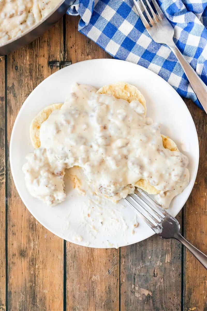 Sausage Gravy Over Toast