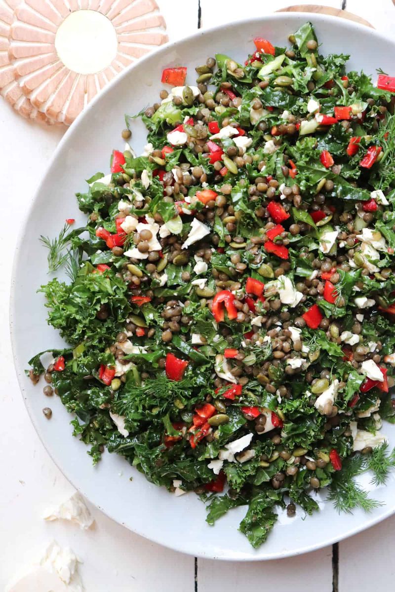 Lentil Salad With Kale and Arugula