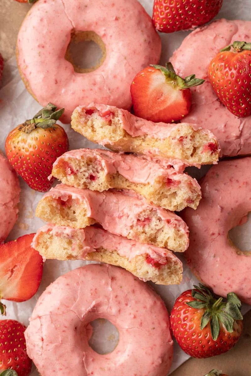 Strawberry Frosted Donuts