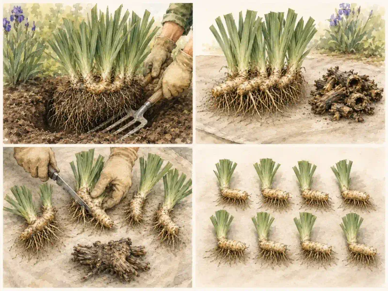A visible bearded iris rhizome is usually normal