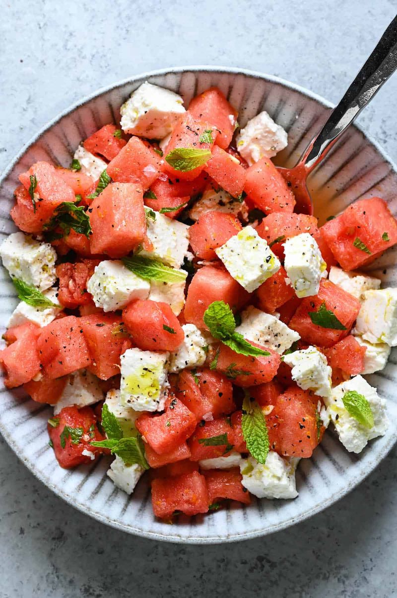 Watermelon Vegan Feta Salad