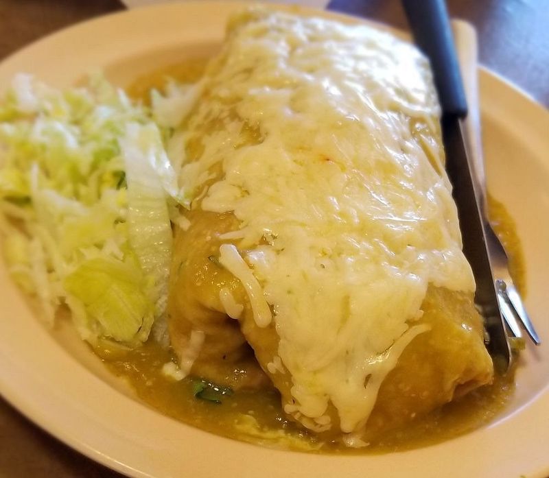 Chili verde burritos and hearty casino cafe burritos