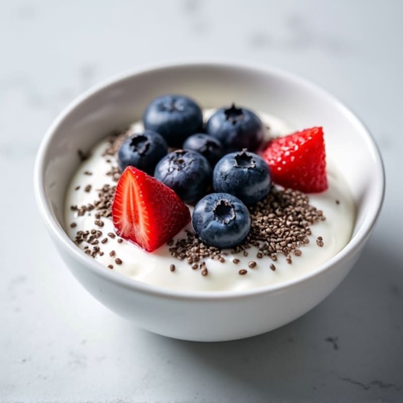 Greek yogurt with berries and chia seeds