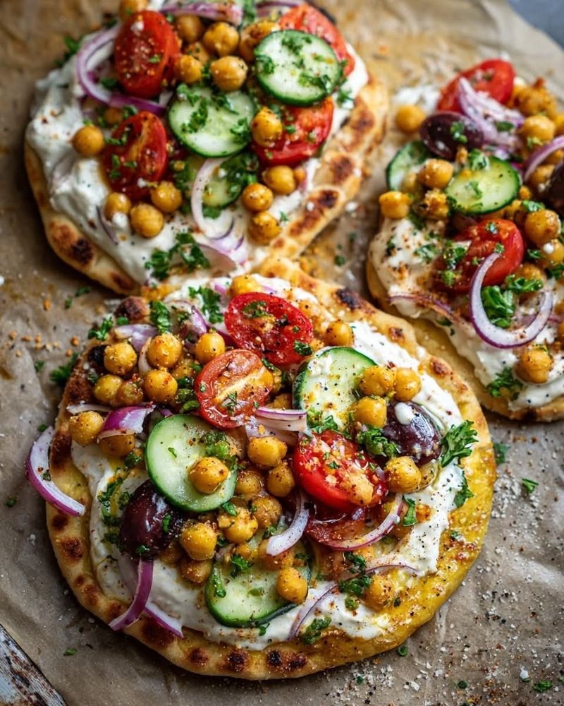 Mediterranean Hummus Flatbread