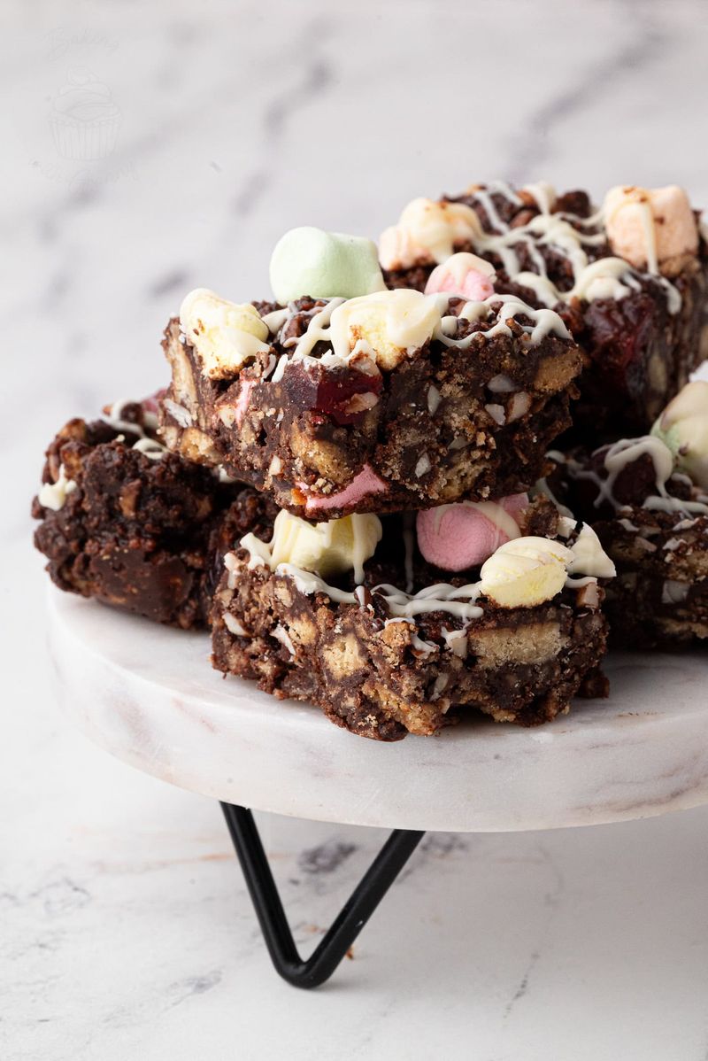 Dark Chocolate Rocky Road with Dried Cherry Marshmallow Mix