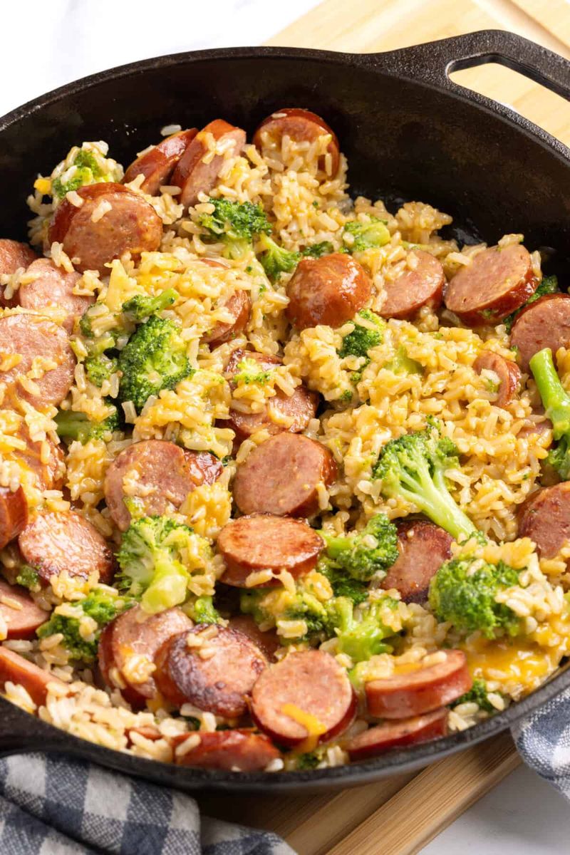 Sausage, Rice, and Broccoli Skillet