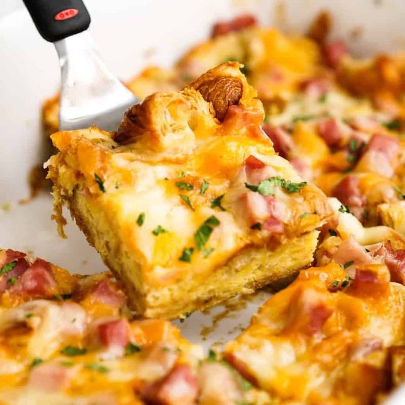 Sausage and Cheese Croissant Strata