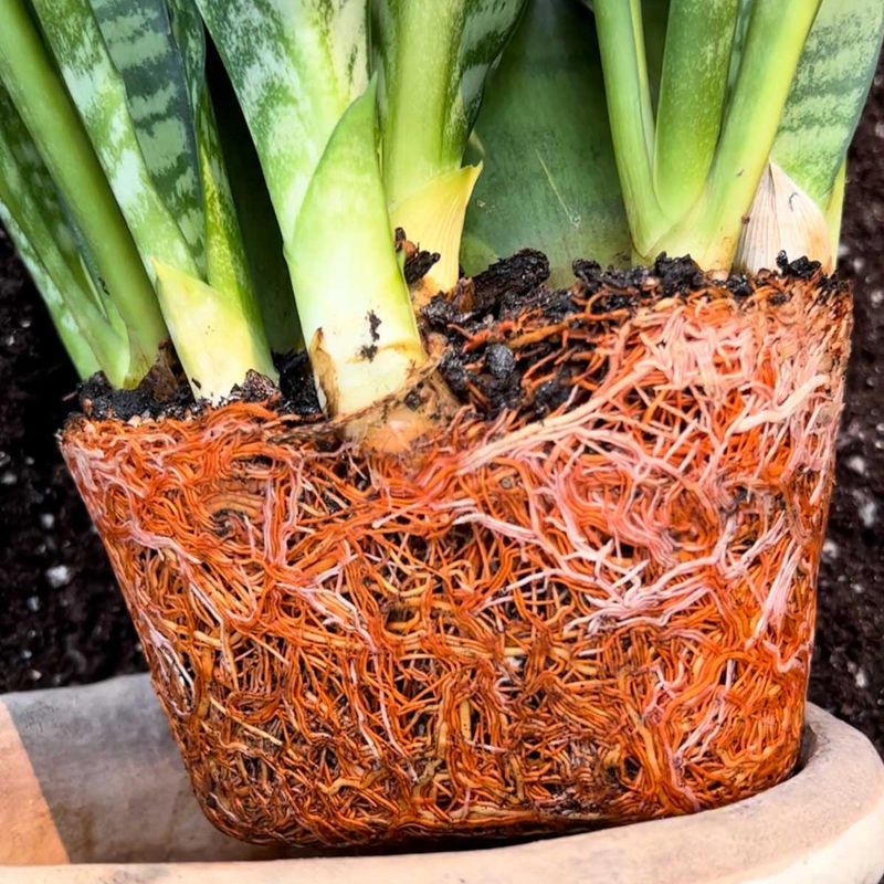 Repot only when the roots or container show a real need