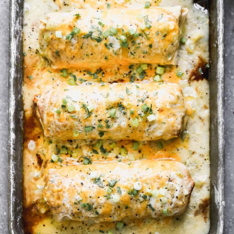 Smothered Green Chile Burritos