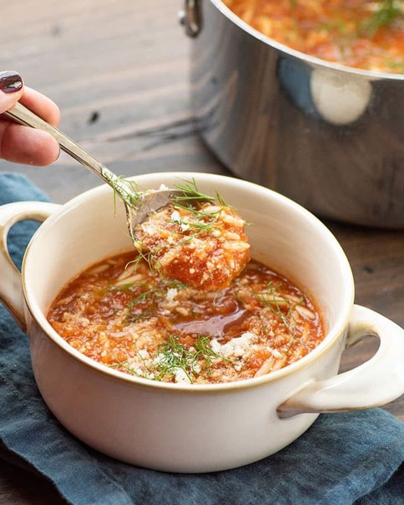 Lentil And Tomato Orzo Soup