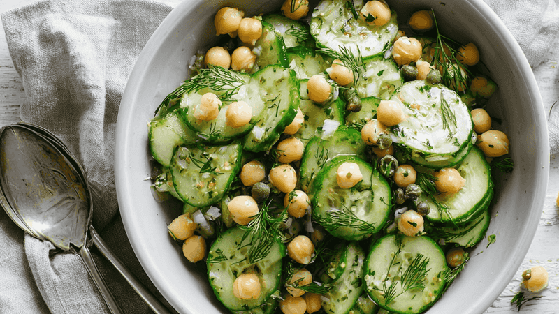 Chickpea + Cucumber + Greek Dressing