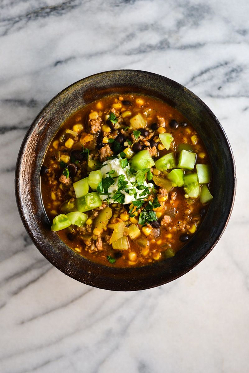 Hearty Green Tomato Chili