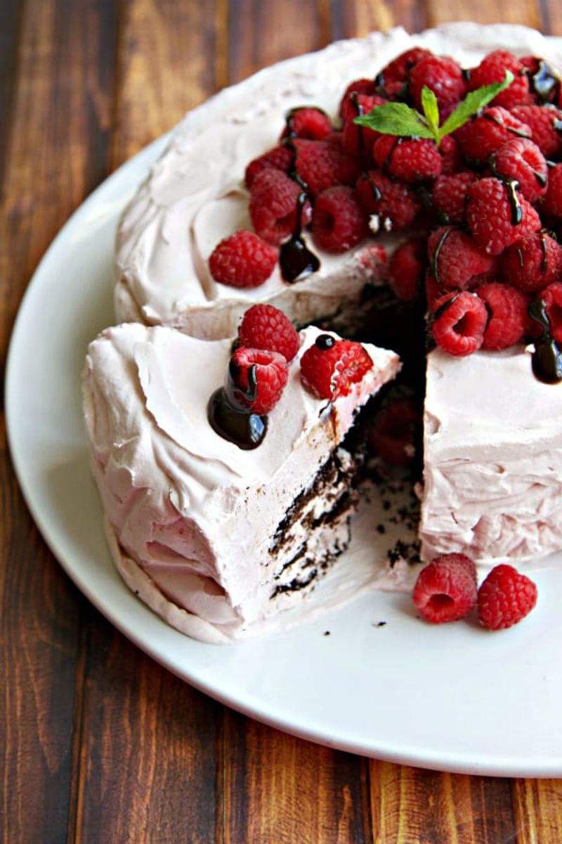 Raspberry Chocolate Icebox Cake