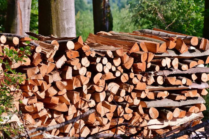 Stacking Firewood Right on the Ground