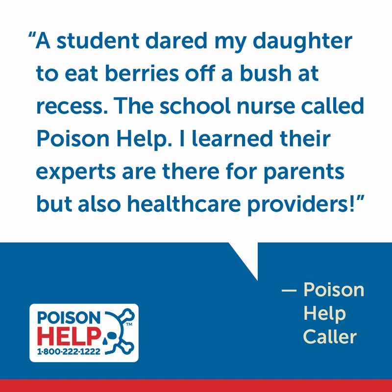 Call for case-specific advice after a suspected ingestion