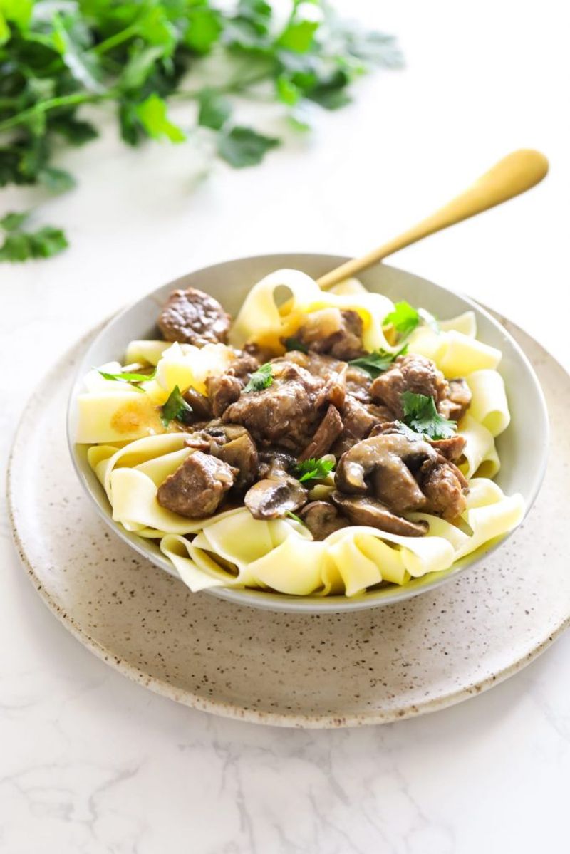 Beef Stroganoff with Egg Noodles