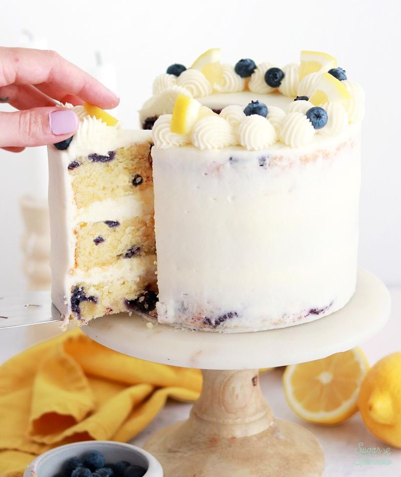 Lemon Blueberry Spring Layer Cake