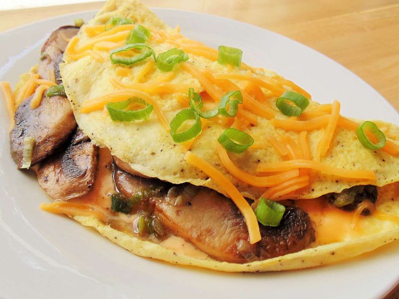 Scallion And Cheddar Omelet