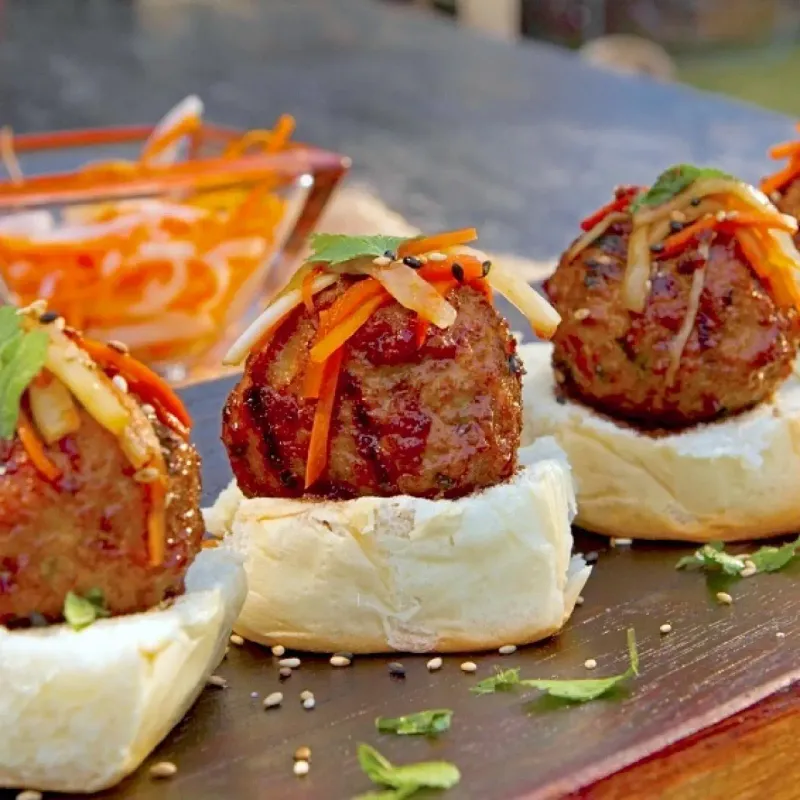 Teriyaki meatball sliders