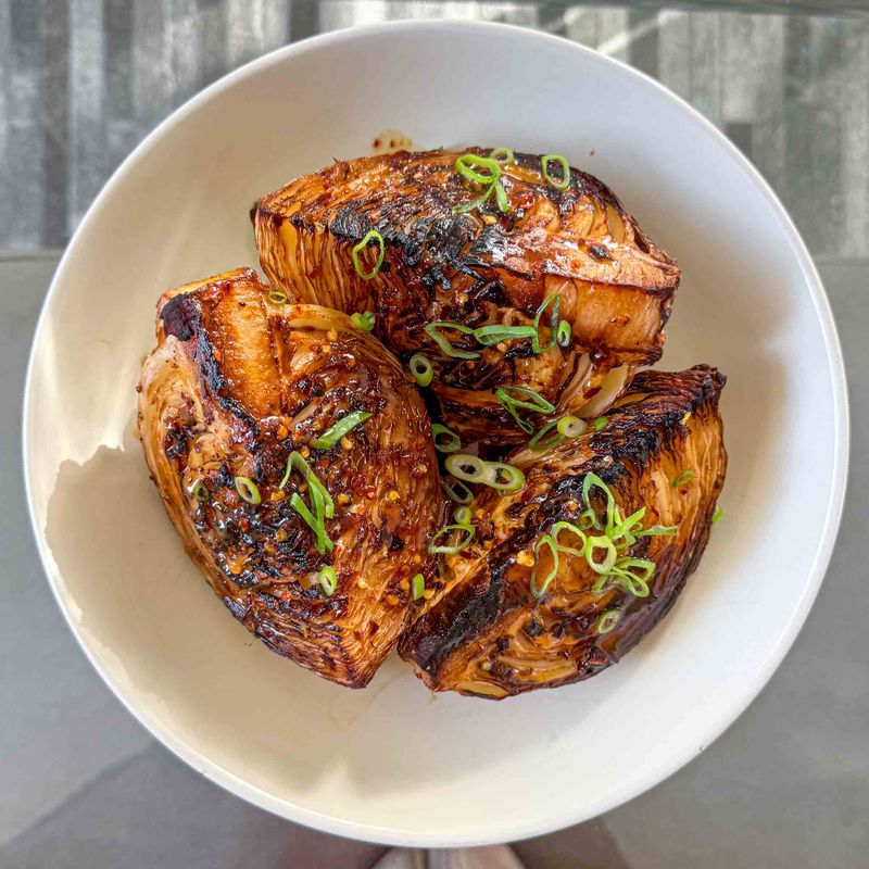 Miso Butter Roasted Cabbage Wedges