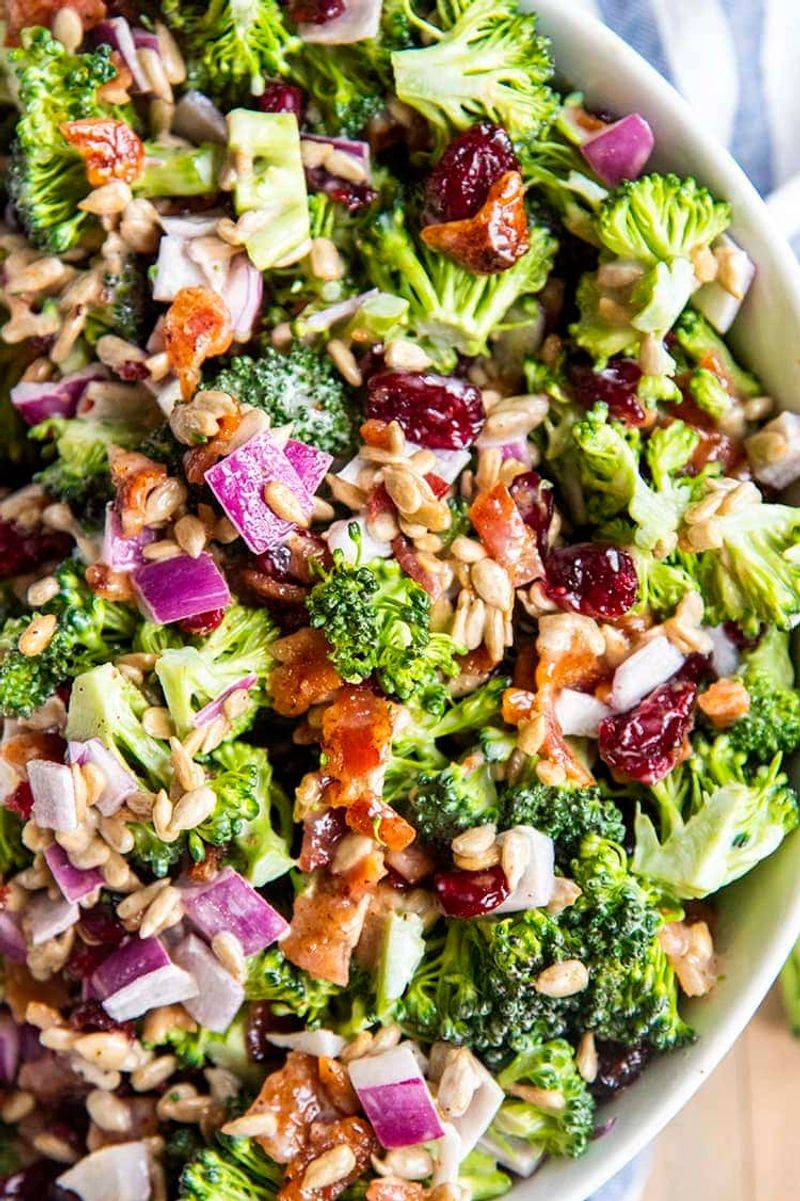 Crunchy Broccoli Salad with Bacon and Sunflower Seeds