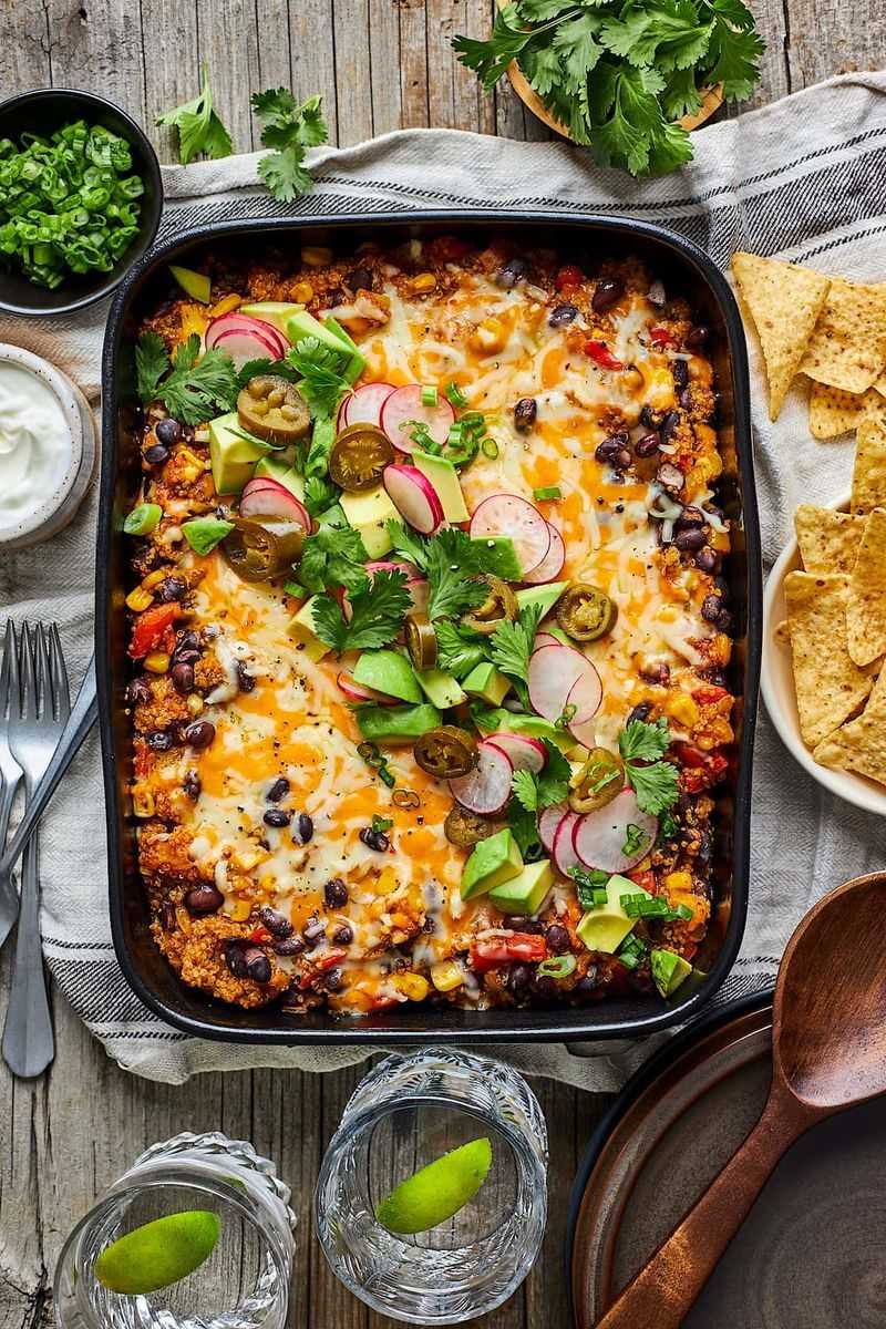 Black Bean and Quinoa Enchilada Bake