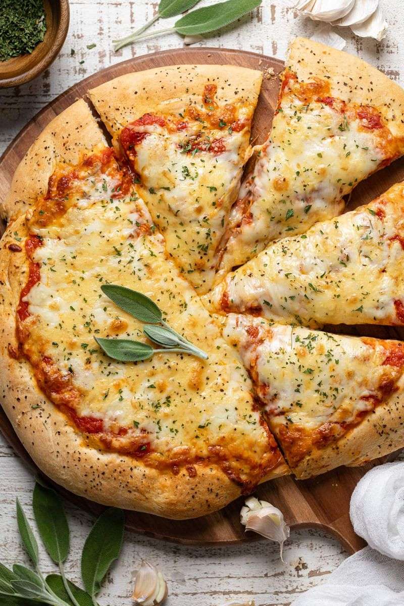 Cheese Pizza With Extra-Buttery Garlic Crust
