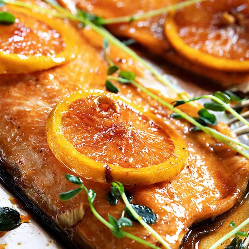Mandarin Orange Glazed Salmon