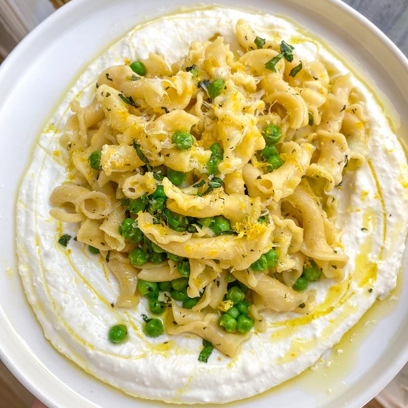 Lemon Ricotta Pasta With Peas And Mint