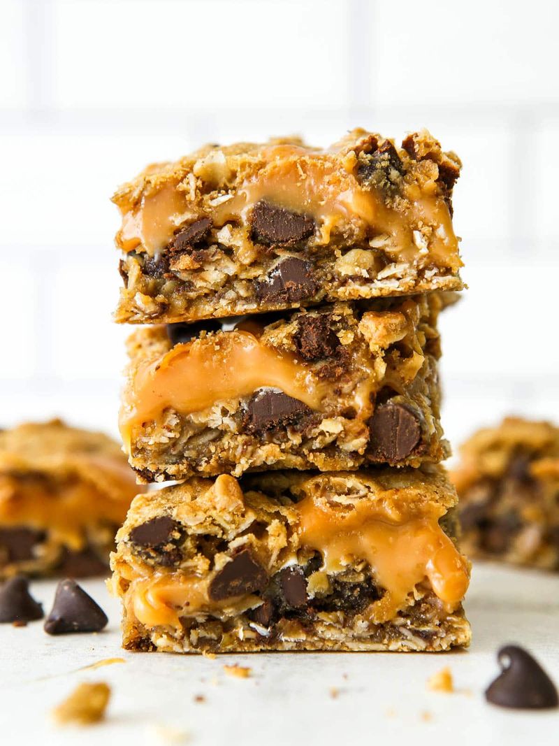 Salted caramel chocolate chip bars