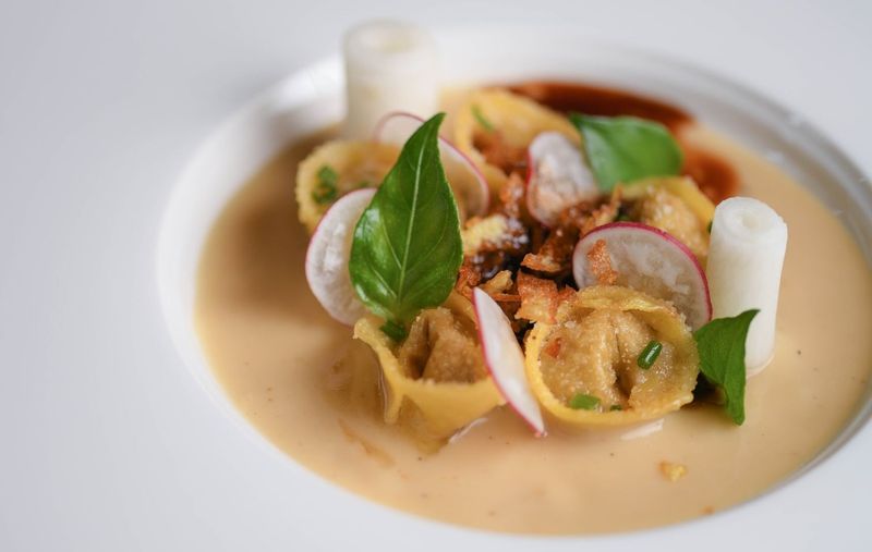 Cheese Fondue Ravioli With Emulsified Brown Butter Sauce