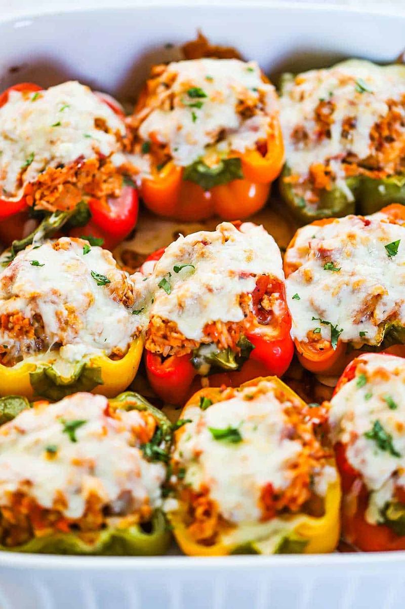 Stuffed Peppers with Brown Rice and Turkey
