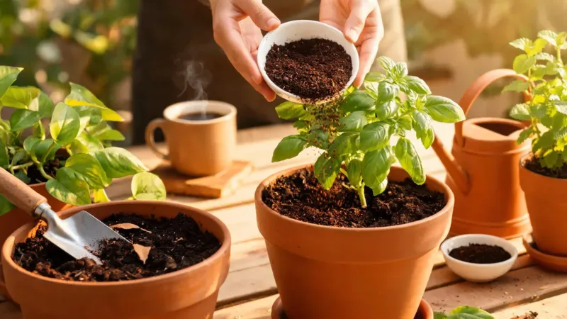 Try a Coffee Ground Top-Dressing