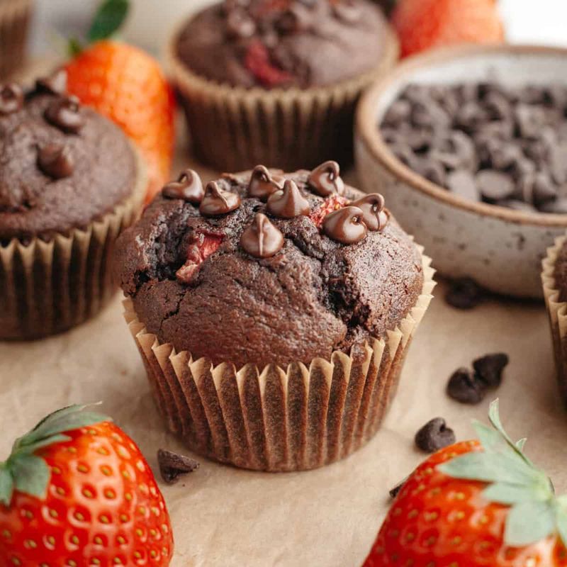 Chocolate Strawberry Muffins