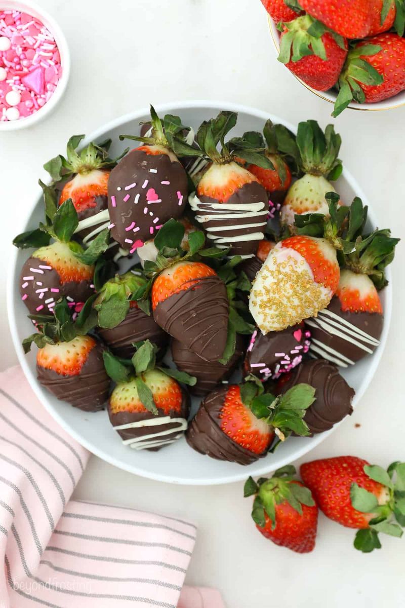 Strawberries dipped in chocolate