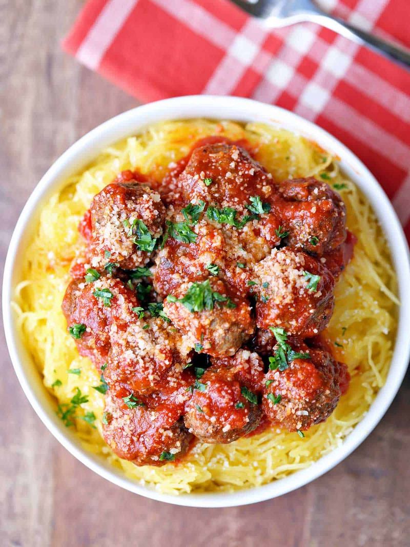 Spaghetti Squash with Meatballs